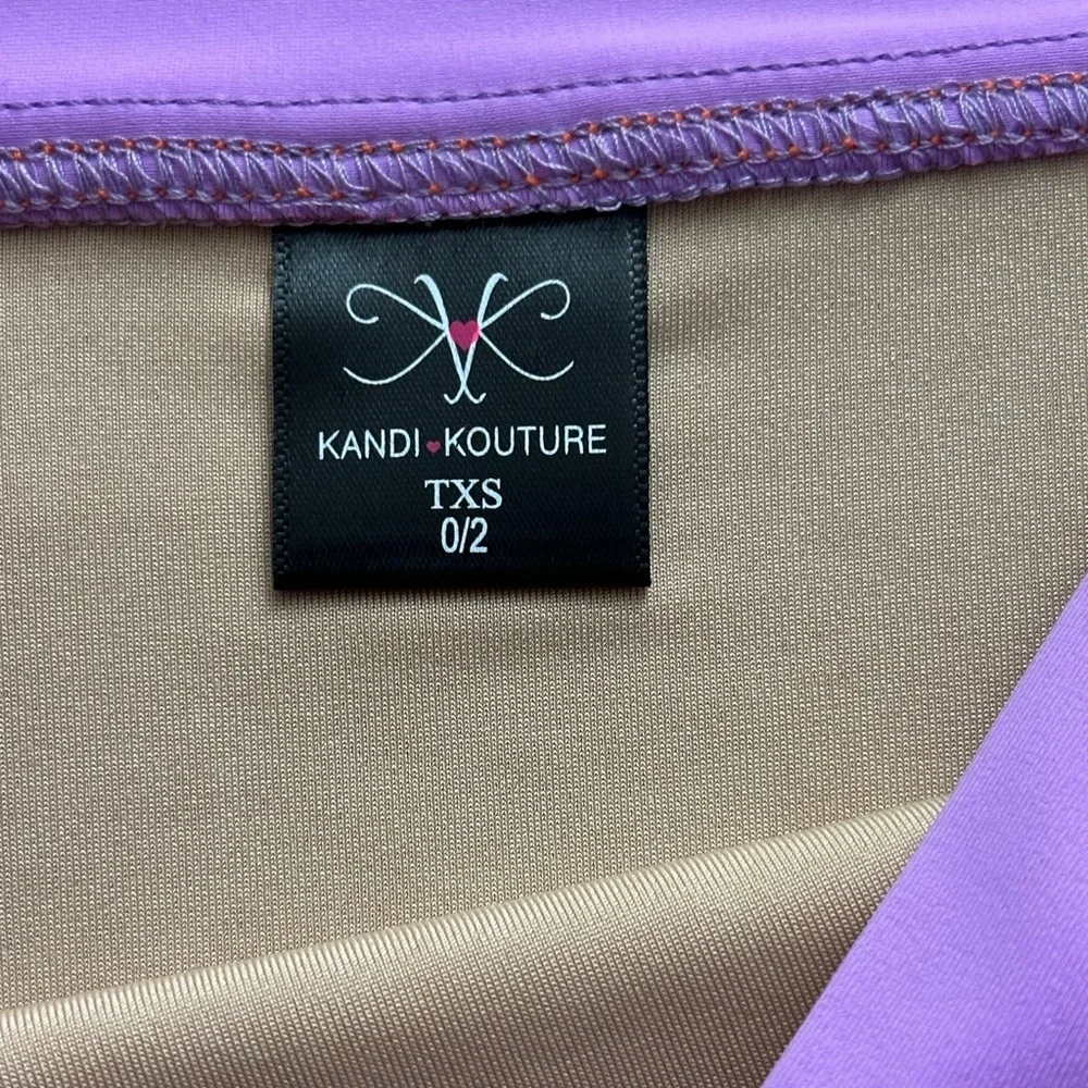Kandi Kouture Orange Purple‎ High Waist Dance Briefs bottoms TXS 0/2 NWT